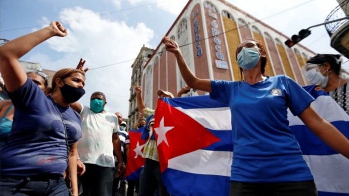 manifestantes en cuba